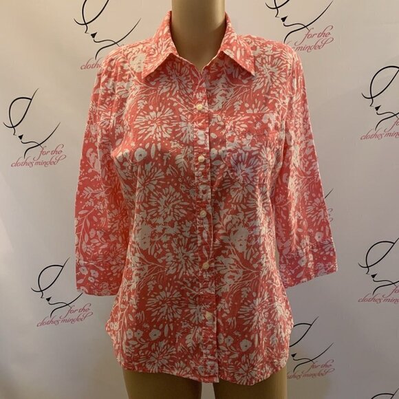 Liz Claiborne. Size Small. 3/4 Button Cuff Sleeves. Lightweight Cotton. B81. - Picture 1 of 5